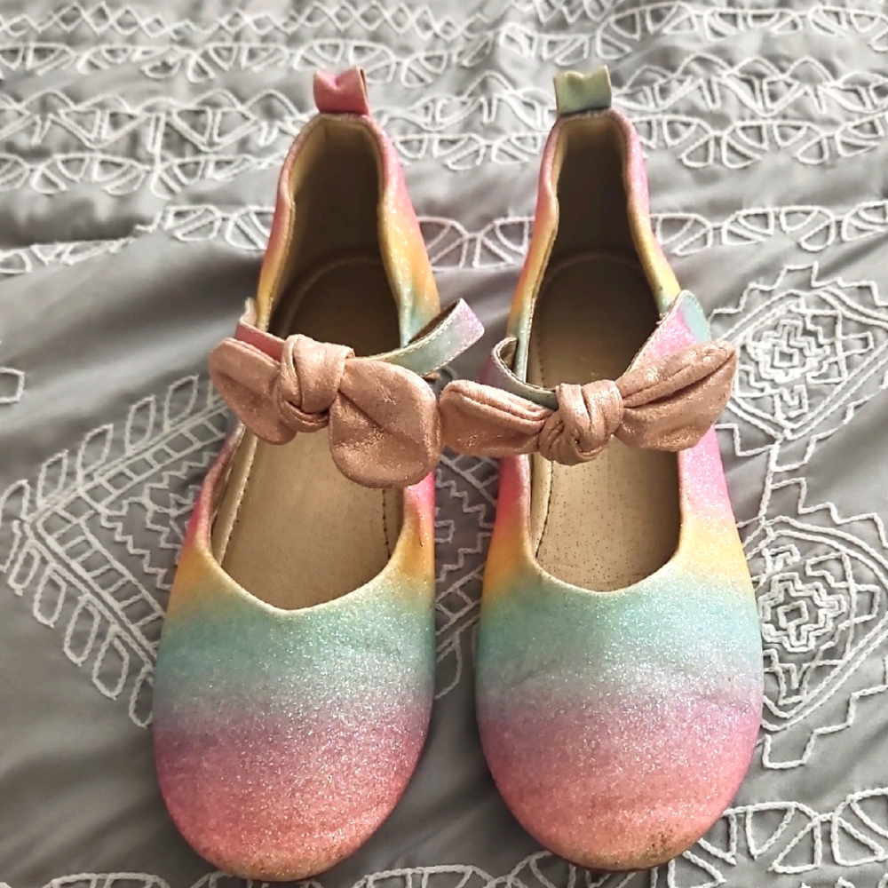 Size 3 Rainbow Glitter Girls Shoes